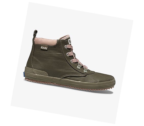 Botas con Cordones Keds Big Kid Scout Coated Lona Niños Verde Oliva | QZL-081927