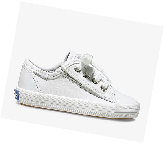 Casuals Shoes Keds Big Kid Kickstart Core Jr. Cuero Niños Blancas | IMD-491806