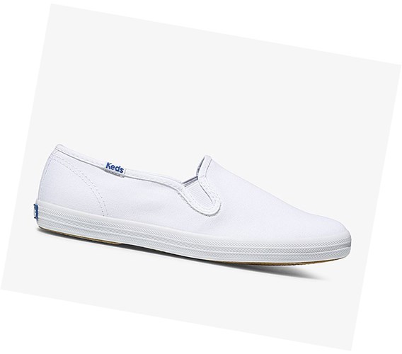 Zapatos Slip On Keds Official Site Champion Mujer Blancas | OPR-780465
