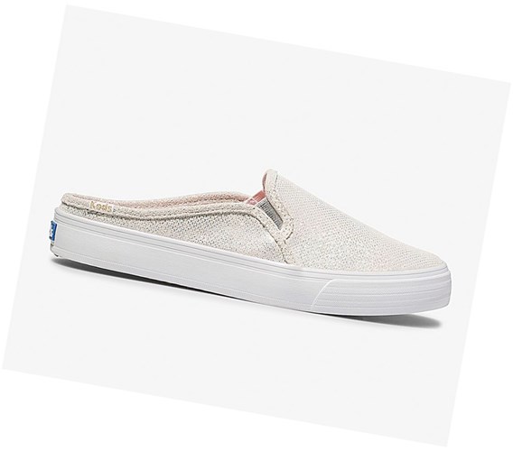 Zapatos Slip On Keds x Oh Joy! Double Decker Mule Cuero Mujer Blancas | SIJ-803961