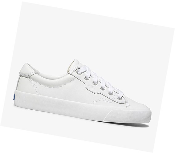 Zapatos con Cordones Keds Crew Kick 75 Cuero Mujer Blancas | DBG-286947