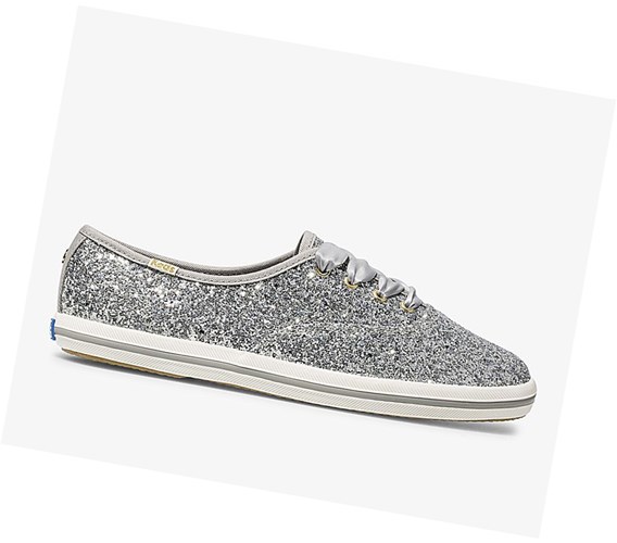 Zapatos con Cordones Keds x kate spade new york Champion Glitter Mujer Plateadas | FGY-391045