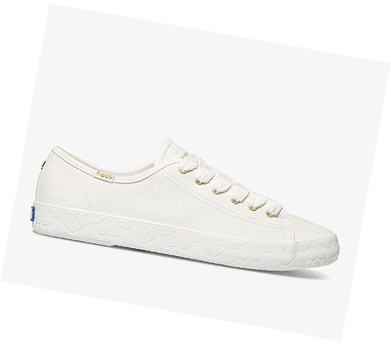Zapatos con Cordones Keds x kate spade new york Kickstart Logo Foxing Mujer Blancas | SWI-914082